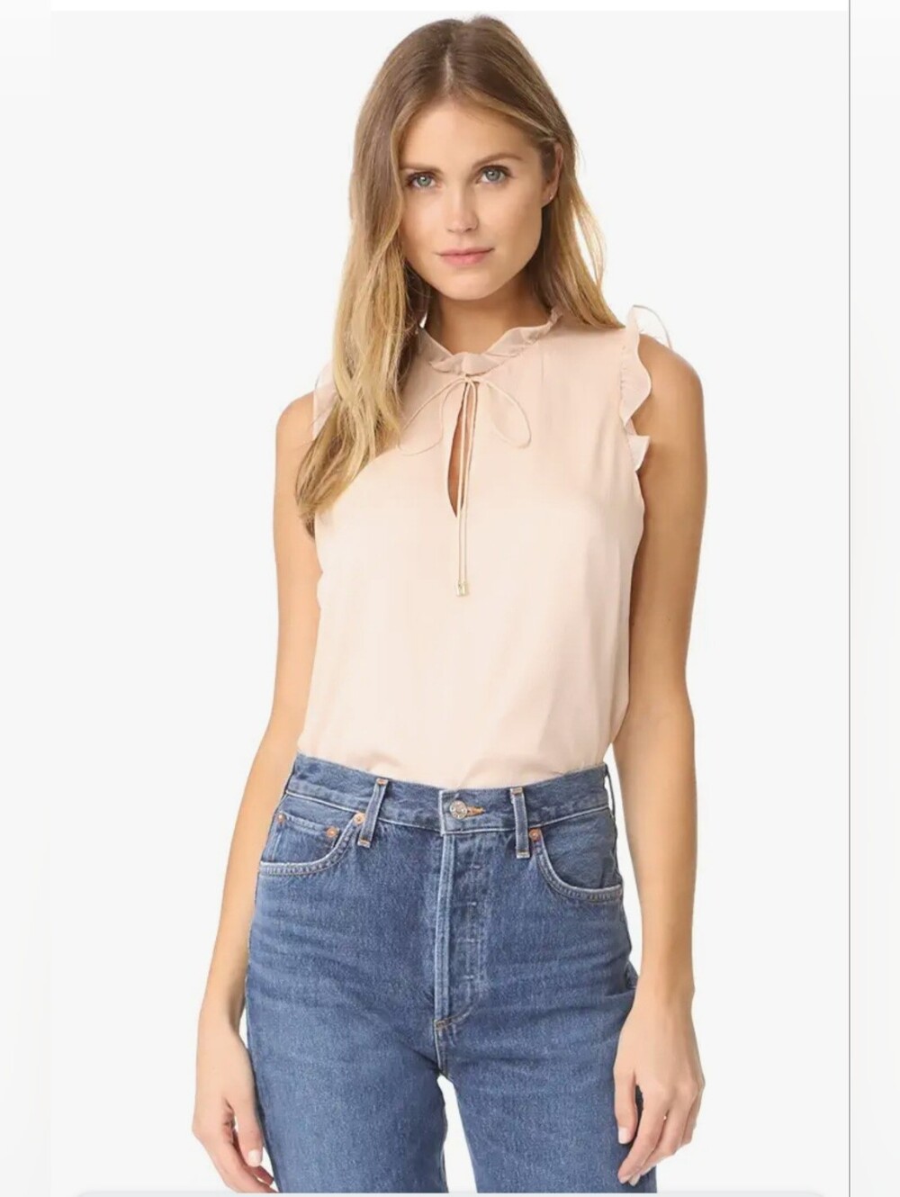 Haute Hippie Navy Ruffle Trim Blouse - Picture 11 of 11